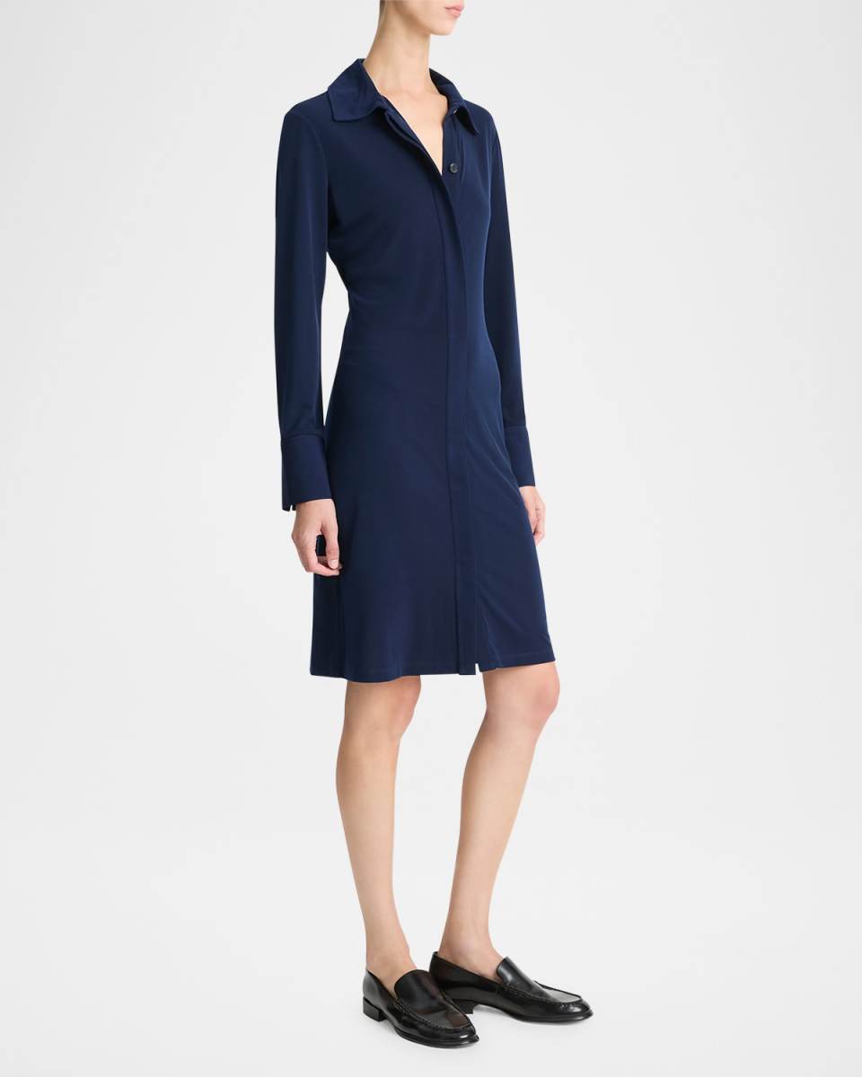 Long-Sleeve Polo Shirtdress